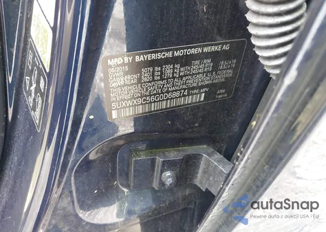 2016 BMW X3 xDrive28I from USA, damaged, VIN 5UXWX9C56G0D68874